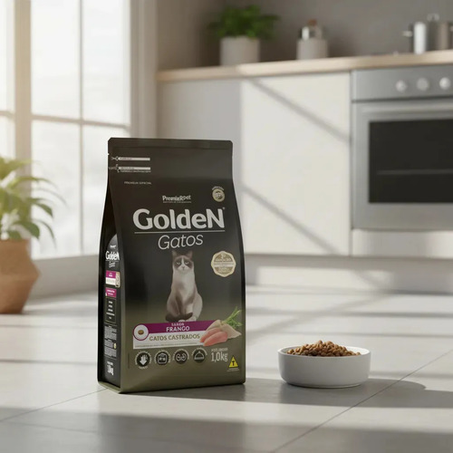 Alimento Golden Premium Especial para Gatos Castrados Sabor Frango 1 kg 4