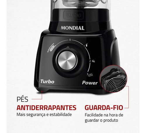 Liquidificador Turbo Power Mondial 550W - L-99 FB 7