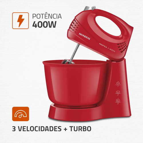 Batedeira Power Prática Mondial, 400W - B-44-R 2