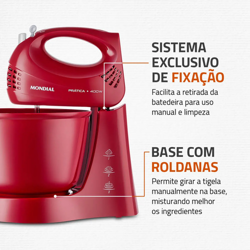 Batedeira Power Prática Mondial, 400W - B-44-R 5