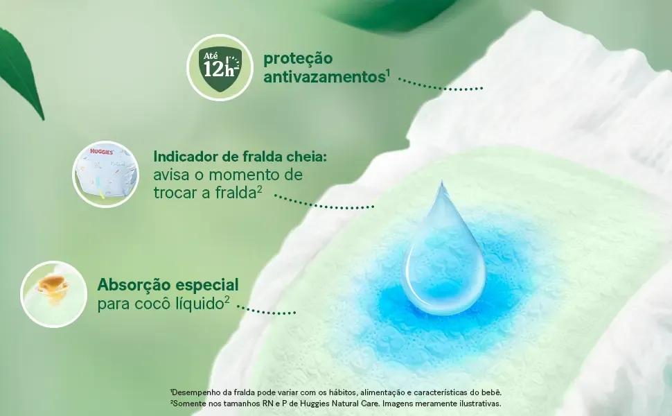 Huggies Fralda Descartável Premium Natural Care RN 34 Unidades 15