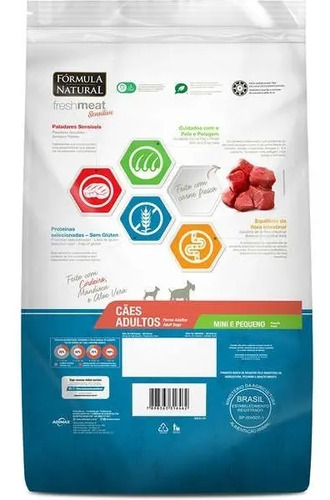 Ração P/caes Adultos Fresh Meat Sensitive Min E Peq 1kg 9