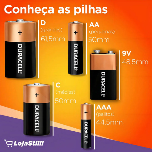 Pilha Alcalina Aa Pequena Duracell Com 2 Unidades 10