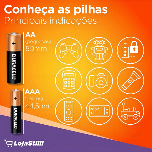 Pilha Alcalina Aa Pequena Duracell Com 2 Unidades 9