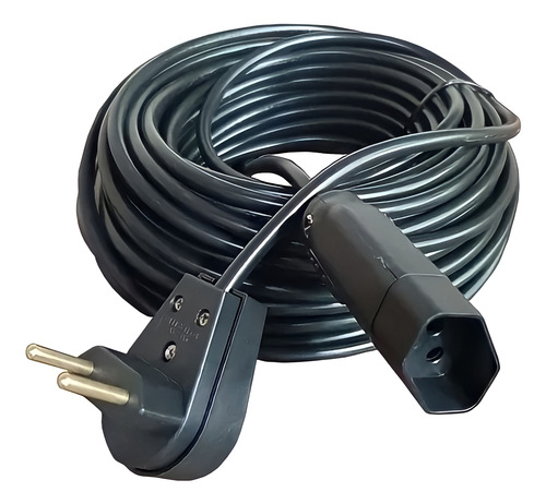 Extensão Elétrica 50 Metros 10a Cabo Pp 2x1,0 Reforçada Cor Preto Click Cabos