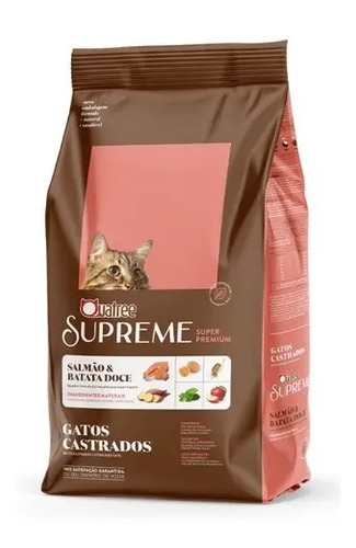 Ração Seca Quatree Supreme Gatos Adultos Castrados Salmão Batata 10kg 3