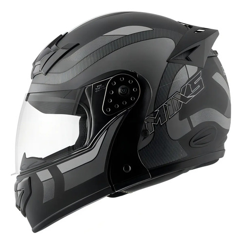 Capacete Robocop Escamoteável Fechado Mixs Gladiator Delta S Cor Cinza fosco Tamanho do capacete 56 2