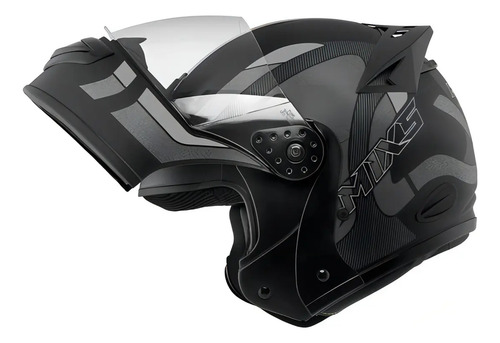 Capacete Robocop Escamoteável Fechado Mixs Gladiator Delta S Cor Cinza fosco Tamanho do capacete 56 3