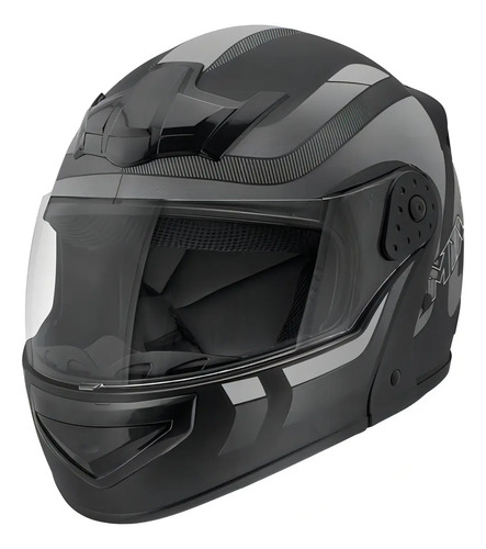 Capacete Robocop Escamoteável Fechado Mixs Gladiator Delta S Cor Cinza fosco Tamanho do capacete 56 4