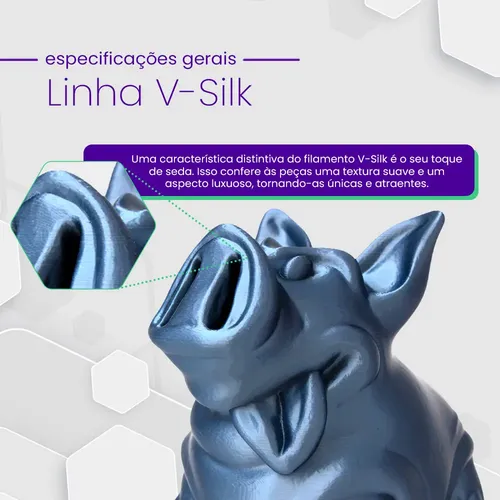 Filamento Pla Alumínio Vsilk Premium 1kg Impressoras 3D Nacional 3