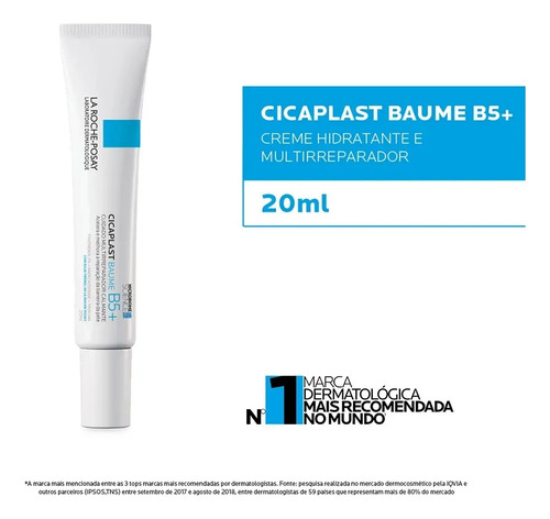 Creme Multirreparador Calmante, Cicaplast Baume B5+ La Roche-Posay, 20ml 2