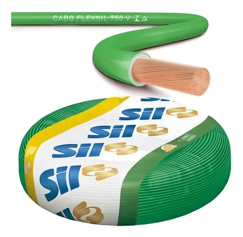 Cabo flexivel SIL Flexível 1x10mm² verde x 40m em rolo 2