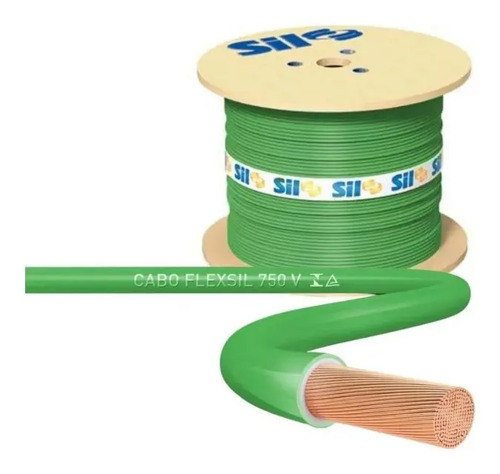 Cabo flexivel SIL Flexível 1x10mm² verde x 40m em rolo 3