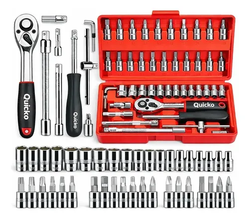 Kit Ferramentas Quicko 46 Peças Com Soquetes e Chaves Para Carro e Casa