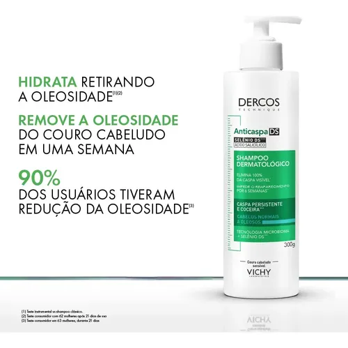 Shampoo Anticaspa para Normais a Oleosos com Selênio DS, DS Dercos Vichy, 300ml 12