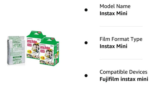 Filme instantâneo Fujifilm Instax Mini, pacote com 10 folhas × 5 (total de 50 fotos) [embalagem a granel] 3