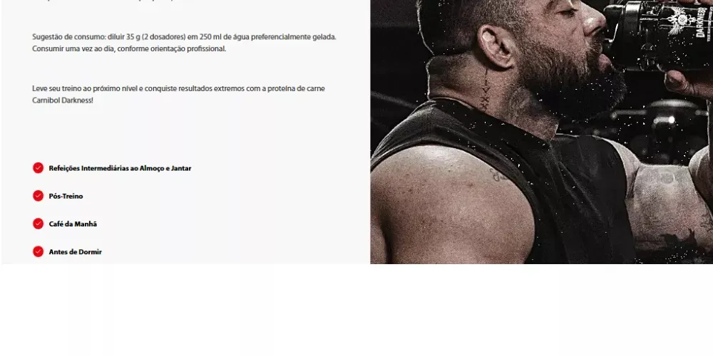 Darkness Carnibol Proteína Ultra Concentrada Chocolate - 900g 8