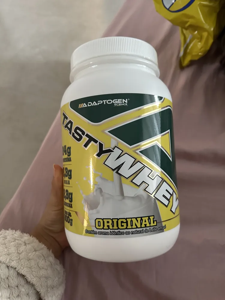 Suplemento Tasty Whey 3w Gourmet Whey Protein Adaptogen Science Pote 900g Sabor Chiclete 7