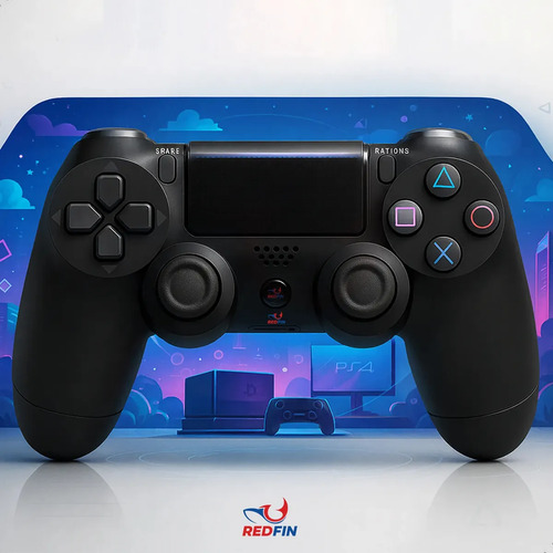 Controle Sem Fio Joystick Bluetooth Para Ps4 Videogame Tv Samsung Pc P4 Ps 4 Dual Shock Manete Pc Gamer Tv Smart Controle Bluetooth Celular Headset Sem Fio Com P2 - Marca Redfin 7
