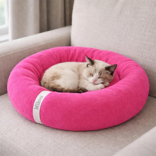 Cama De Gato Caminha Nuvem Ninho Pet Soft Redonda 50x50cm Cor Pink