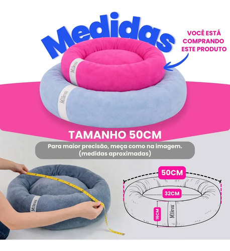 Cama De Gato Caminha Nuvem Ninho Pet Soft Redonda 50x50cm Cor Pink 3