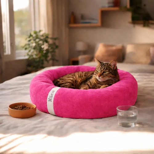 Cama De Gato Caminha Nuvem Ninho Pet Soft Redonda 50x50cm Cor Pink 8