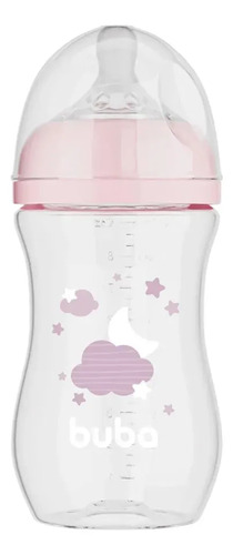 Mamadeira Easy Flow 270ml Anticólica Evita Gases Buba Rosa N Rosa Nuvem