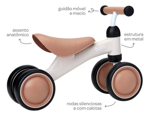 Bicicleta De Equilíbrio 4 Rodas Buba Bege 2