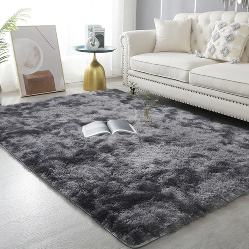 Tapete Carpete 200x140 Luizatex Peludo Felpudo 40mm Luxo Cor Cinza-escuro Desenho Do Tecido Pelo Alto 6