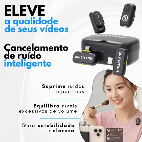 Microfone sem fio Hollyland Lark A1 Combo cor preto 2