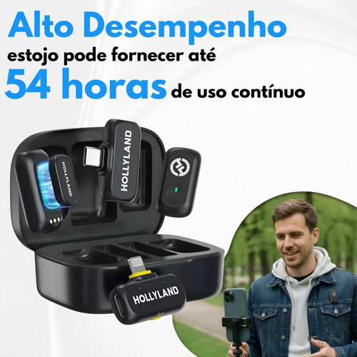 Microfone sem fio Hollyland Lark A1 Combo cor preto 4