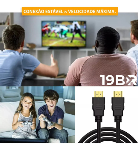 Cabo Hdmi 20m Metros Preto Premium 4k Blindado Gold 3d Full 4