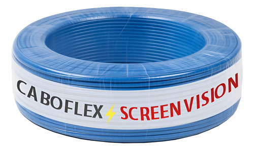 Fio 4mm Cabo Flexível Rolo Com 100 metros Elétrico 750v Cor Azul Marca Screen Vision