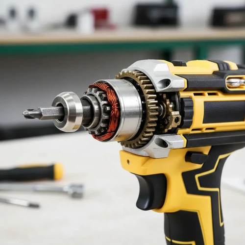 Parafusadeira Furadeira de impacto 3 Funções Profissional 2 Baterias Sem Fio Cor Amarelo 8