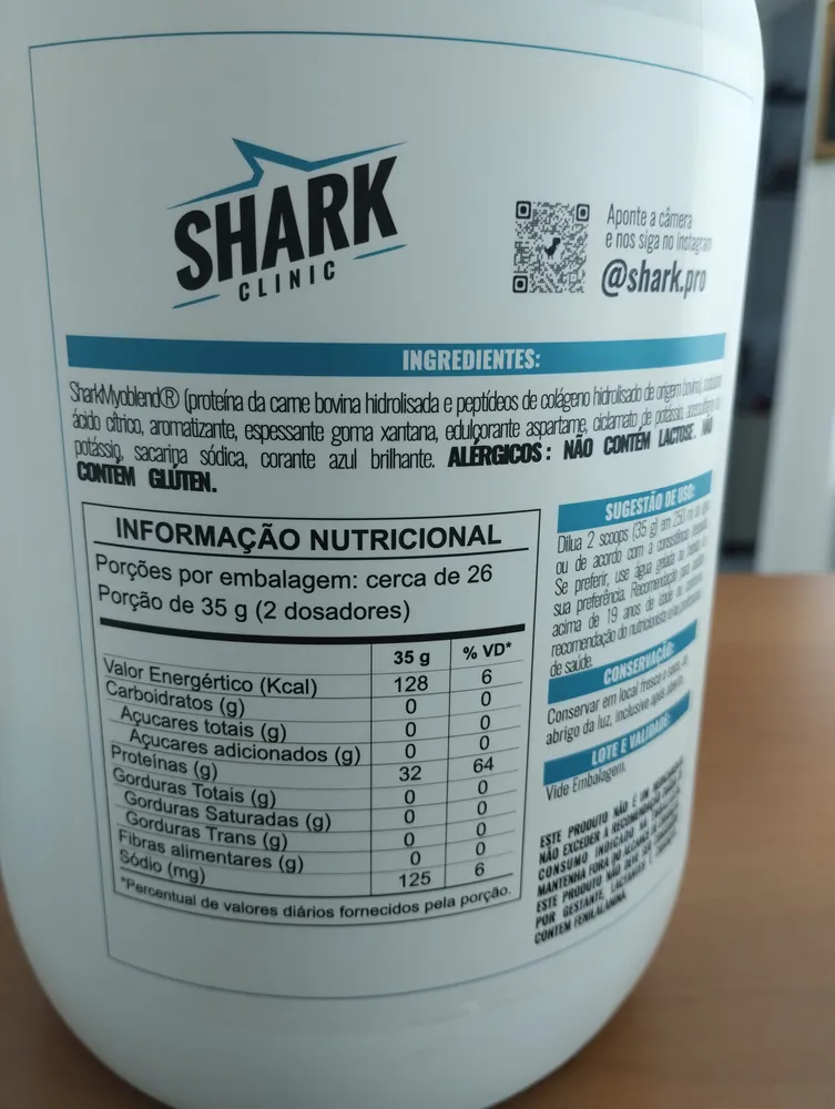 Beef Protein Zero Lactose da Shark Pro Sabor Laranja com Acerola 900g 11