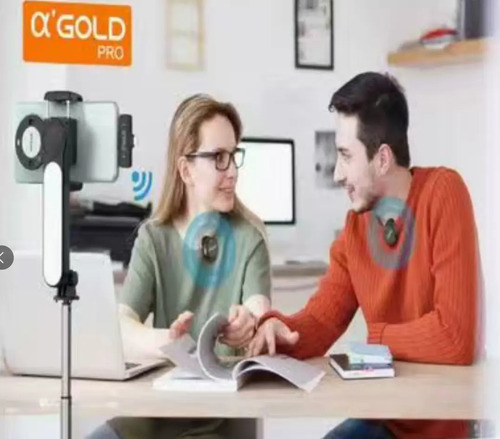 Microfone Lapela A'Gold MCF-38D Sem Fio para iPhone e Android com 2 Microfones 4
