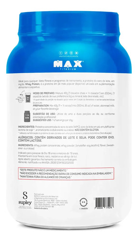 Whey Protein 1kg Whey Pro Max Titanium Sabor Baunilha BCAA e Aminoácidos 2