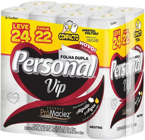Papel Higiênico Folha Dupla 30m L24p22 Personal 2