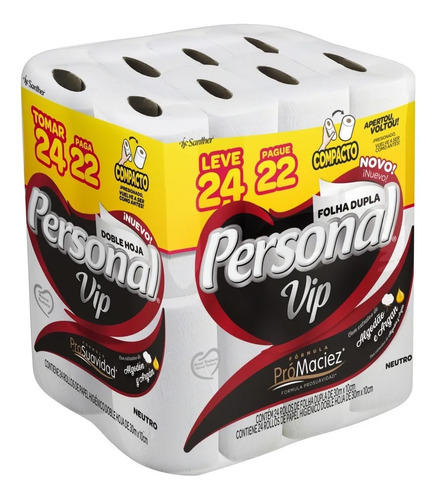 Papel Higiênico Folha Dupla 30m L24p22 Personal 3