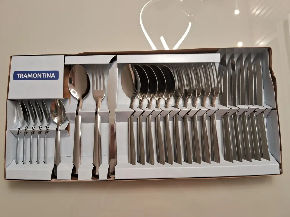 Faqueiro Tramontina 24 Peças Inox Jogo De Talheres Completo 6 Pessoas, Resistente, Não Enferruja, Fácil Limpeza, Kit Talheres Inox Premium Para Cozinha, Mesa Posta E Dia A Dia 13