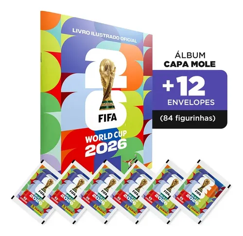 Àlbum Copa Do Mundo Fifa 2026 + 84 Figurinhas Capa mole (12 envelopes) — foto 1