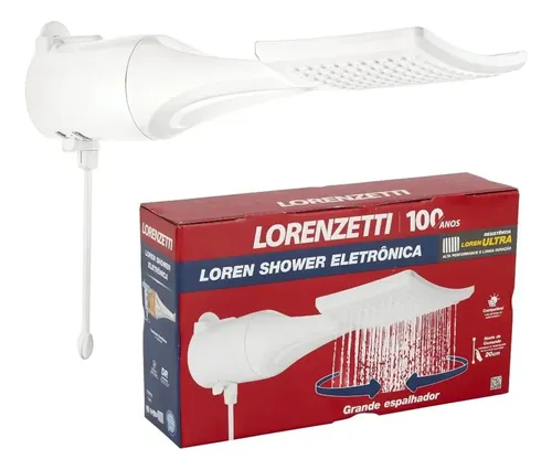 Chuveiro Ducha Loren Shower Eletrônica Lorenzetti Branco Cor Branco Potência 5.5 Kw